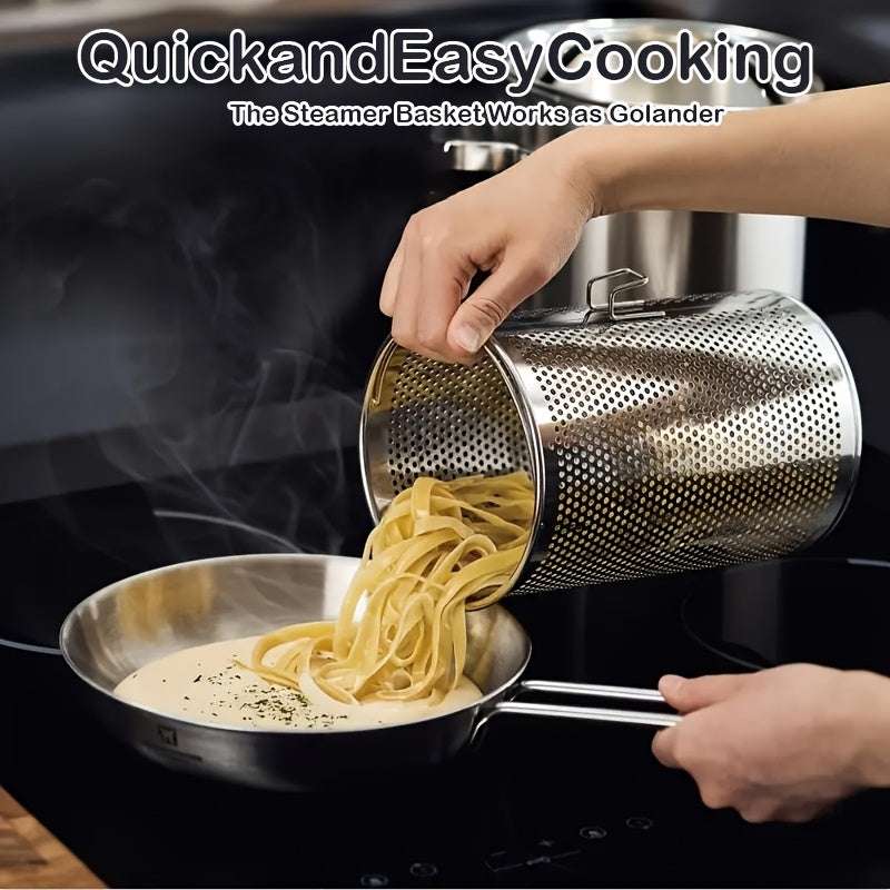 An 8 Liter (2.11 Gallon) Large Capacity Soup Pot, Enamel Large Capacity Soup Pot, Korean Deep Soup Pot, Noodle Pot, Suitable for Quick Cooking And Stewing, Multi-function Kitchen Stew Pot, Suitable for Gas And Induction Cooke