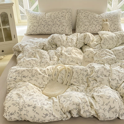 [Soft Duvet Cover] 3pcs Korean-Style Reversible Duvet Cover Set | 1 Duvet Cover + 2 Pillowcases, Soft, Breathable, Charmingly Minimalistic, Comfortable, AA Side Design, Suitable As Gifts for Valentine's Day, Thanksgiving, Mot