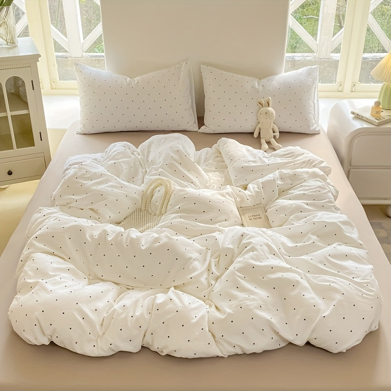 [Soft Duvet Cover] 3pcs Korean-Style Reversible Duvet Cover Set | 1 Duvet Cover + 2 Pillowcases, Soft, Breathable, Charmingly Minimalistic, Comfortable, AA Side Design, Suitable As Gifts for Valentine's Day, Thanksgiving, Mot