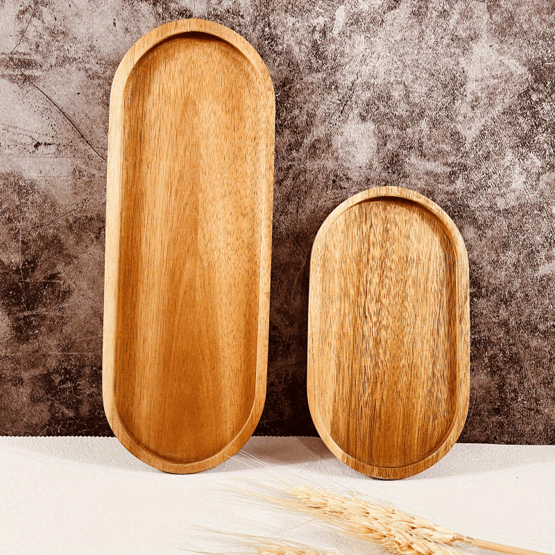 Japanese-Inspired LDQ Elegant Wooden Serving Tray - Space-Saving Design for Food & Drink Service - Perfect for Home Decor and Kitchen Accessories