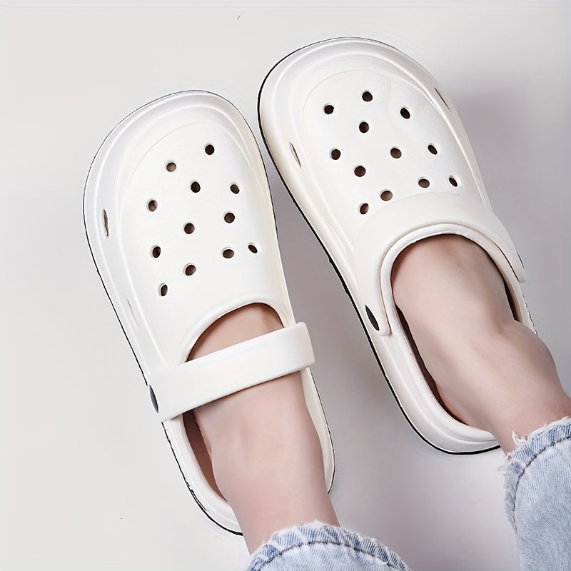 Mid-Year, Summer New Arrivals, Japanese and Korean Fashion Women's Cute Detachable Coal Ball EVA Hole Shoes, Adorable Coal Ball Charms, Comfortable Casual Versatile, 1.97inch Thickened Sole, Rotatable Back Strap for Dual Wear