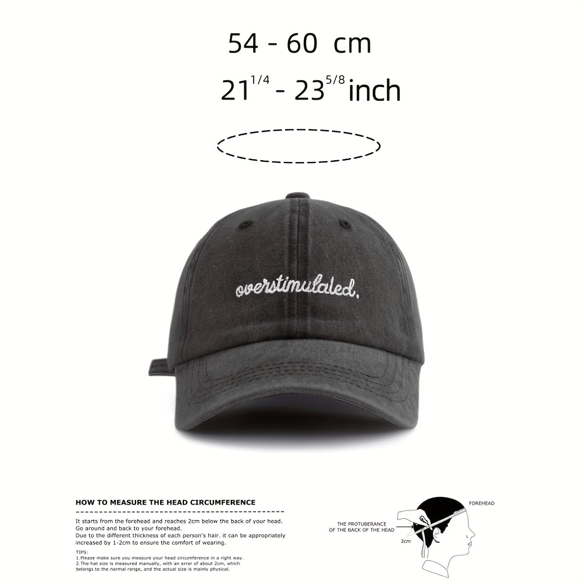 "Overstimulated" Embroidered Letter Baseball Cap