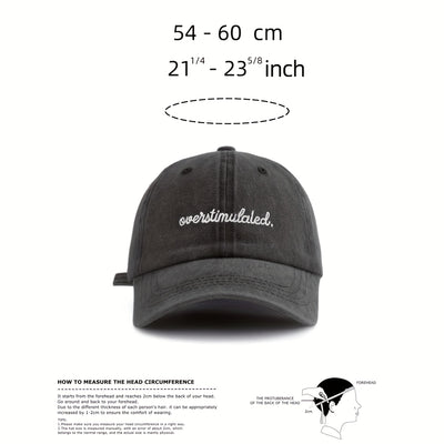 "Overstimulated" Embroidered Letter Baseball Cap