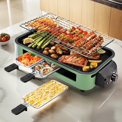 Non-smoking Electric Grill, Indoor Kitchen Grill With Removable Non-stick Pan, Portable Korean Barbecue Grill With Removable Temperature Control, 1500W