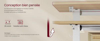 Electric Height Adjustable Desk, without Table Top, with 2 Hooks, 3 Height Memory Function, Steel, Matte White