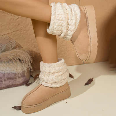 Cozy Slip-On Mid-Calf Boots