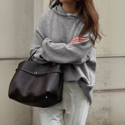 Minimalist Long Sleeve Hooded Sweater Woolen Clothing