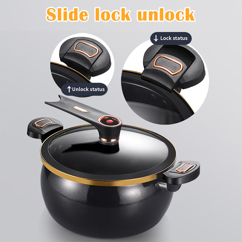An 8 Liter (2.11 Gallon) Large Capacity Soup Pot, Enamel Large Capacity Soup Pot, Korean Deep Soup Pot, Noodle Pot, Suitable for Quick Cooking And Stewing, Multi-function Kitchen Stew Pot, Suitable for Gas And Induction Cooke