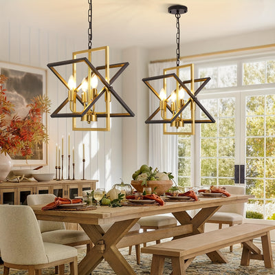 4-Light Farmhouse Dining Room Light Fixture/Chandelier Over Table, Modern Kitchen Island Lighting, Industrial Foyer Lighting Fixtures, For Living Room, Bedroom, Foyer, Stairway, Entryway
