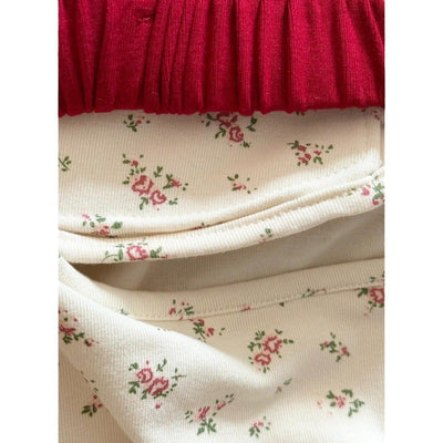 Pure Desire Floral Square Collar Shoulder Short-sleeved T-shirt Women's Summer With Chest Pad