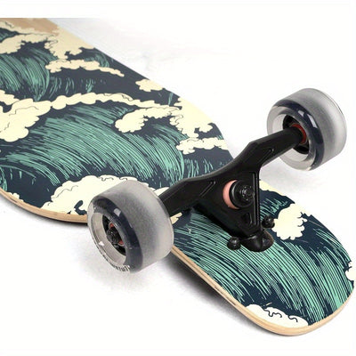 42" Extra Long Drop-Through Longboard - with deck, Concave Cruise design, Large 9.5" wheels & ABEC 9 Bearings - Complete Stand Up Board for Cruiser, Downhill, Carving - Ideal for Beginners & Pros - Surfing, Transportation, Gy
