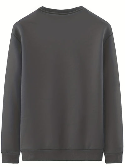 New Men's Casual Fashionable Solid Color Crew Neck Sweatshirts For Autumn And Winter
