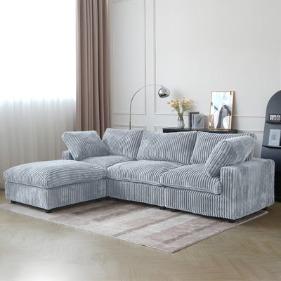 Extra Large 118" Modern Modular Sectional Sofa - L-Shaped Sectional with Chaise Lounge, Plush Cushions & Washable/Replaceable Cover - Modular Sofa with Chaise Convertible, Spacious Living Room Couch for Apartments, Houses - E