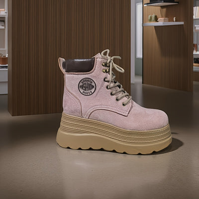 Round Toe Chunky Sole Retro Fashion Versatile Women's Boots/Daily Outdoor Hiking British Style Ankle Shorties