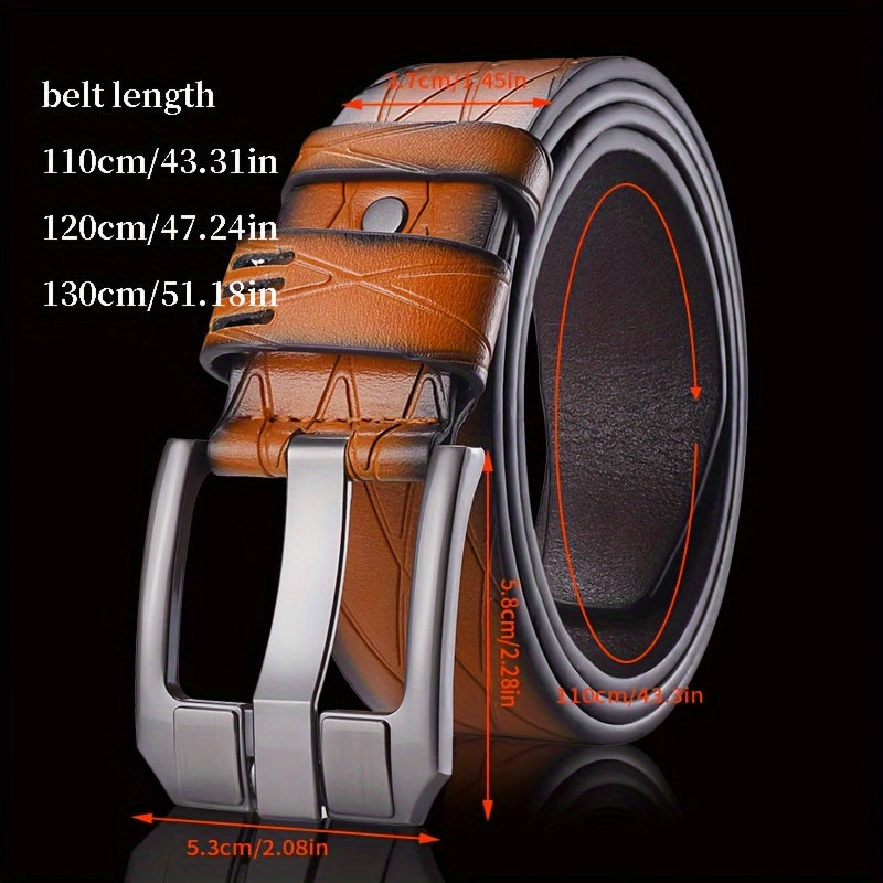Retro Men'S Needle Buckle Belt with High Quality Faux Leather Casual Business Belt, Youth Retro Simple Belt, Korean Edition