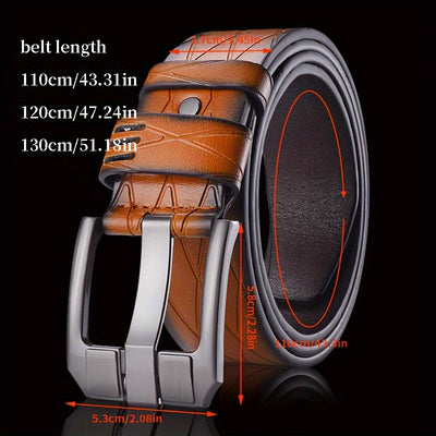 Retro Men'S Needle Buckle Belt with High Quality Faux Leather Casual Business Belt, Youth Retro Simple Belt, Korean Edition