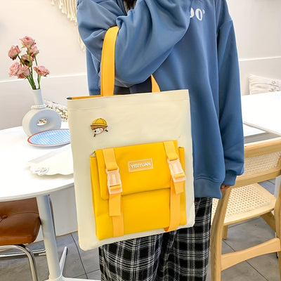 New Five-piece Backpack Korean Version Of The School Bag Women's Lightweight Harajuku Ins Casual Backpack Cute Bear Pendant Backpack