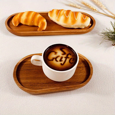 Japanese-Inspired LDQ Elegant Wooden Serving Tray - Space-Saving Design for Food & Drink Service - Perfect for Home Decor and Kitchen Accessories