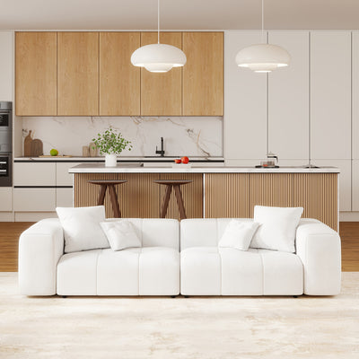 Modern 2-Seater Sectional Sofa - Modular Loveseat Couch with Cushioned Backrest, Space-Saving Sleeper Sofa for Small Apartments, Living Room, Bedroom, Office - Easy Assembly, No Tools Needed, Durable Fabric Upholstery - Ideal
