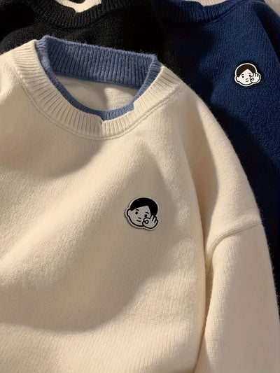 Japanese-Style Two-Piece Sweater for Men, Knitted for Autumn And Winter, Suitable As an Inner Layer for Winter Wear.