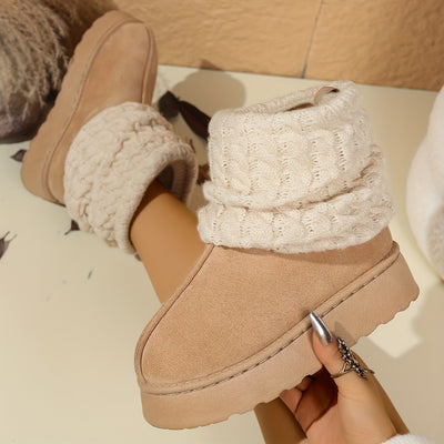 Cozy Slip-On Mid-Calf Boots