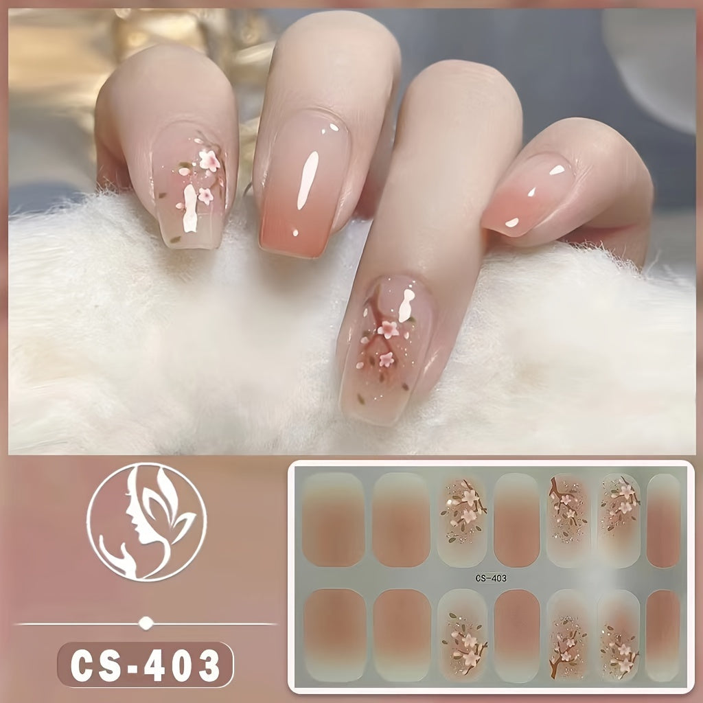 6 Sets of CS Waterproof Gel Nail Film Full Stickers Japanese and Korean Style Little Red Book Same Style Nail Stickers Wholesale