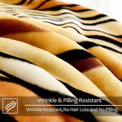 Korean Faux Mink Fleece Blanket，2 Ply Reversible Soft Warm Plush Flannel Blanket，Breathable and Comfortable Korean Style Bed Blanket, Queen Size Blanket 75" X 87",5 LBs, King Size Blanket 83" X 91", 6 Lbs, fall blanket, b