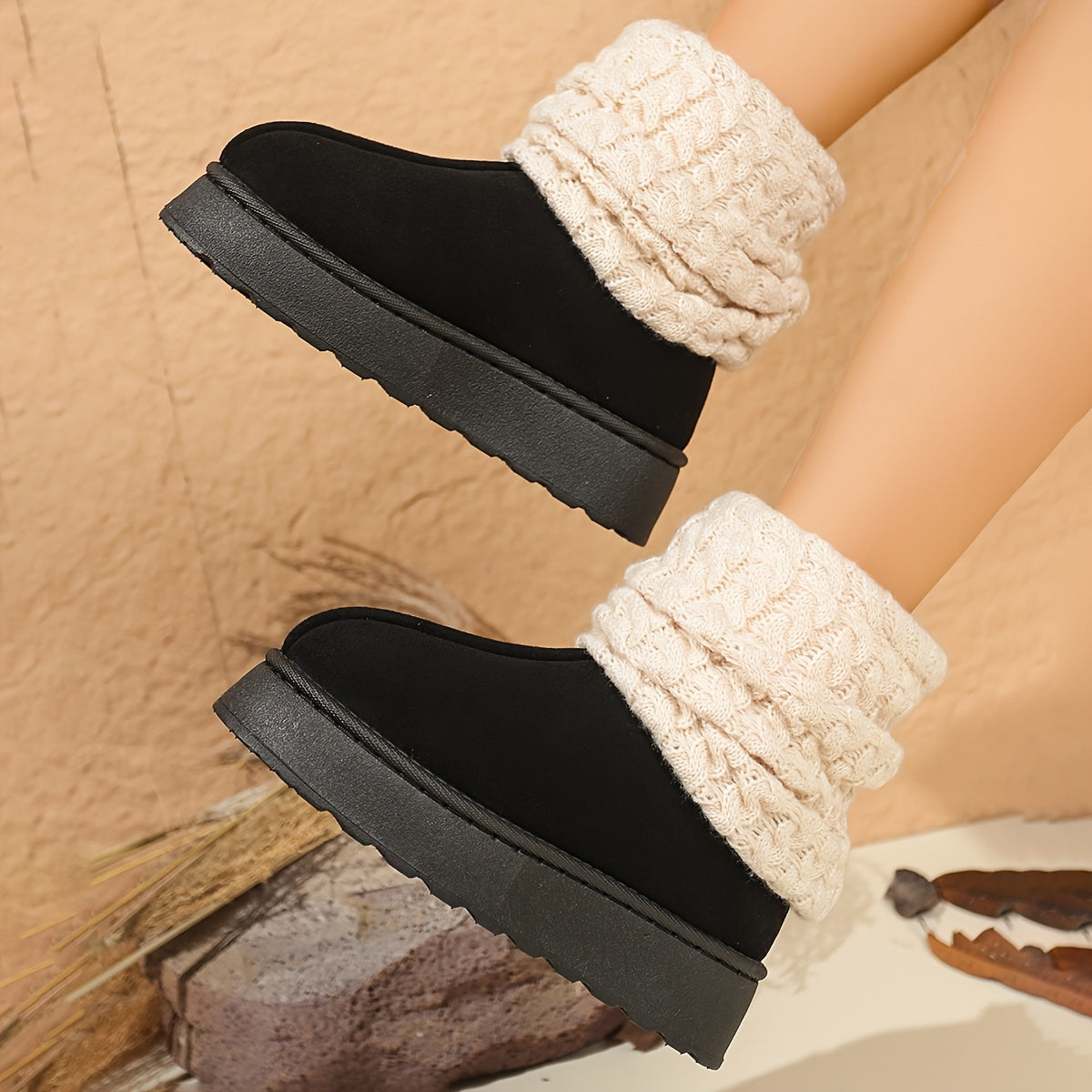 Cozy Slip-On Mid-Calf Boots
