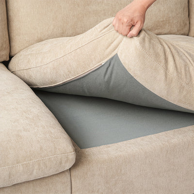 Sky Cloud Slope Sectional Sofa, Cozy Comfort 83-Inch Linen L-Shaped Sectional 2 Seater with Ottoman, Living Room Sofa, Sofa Sectional for Living Room, Couch for Bedroom, Foldable Sofa, Comfy Couch, Bedroom Seating, Lounge Fur