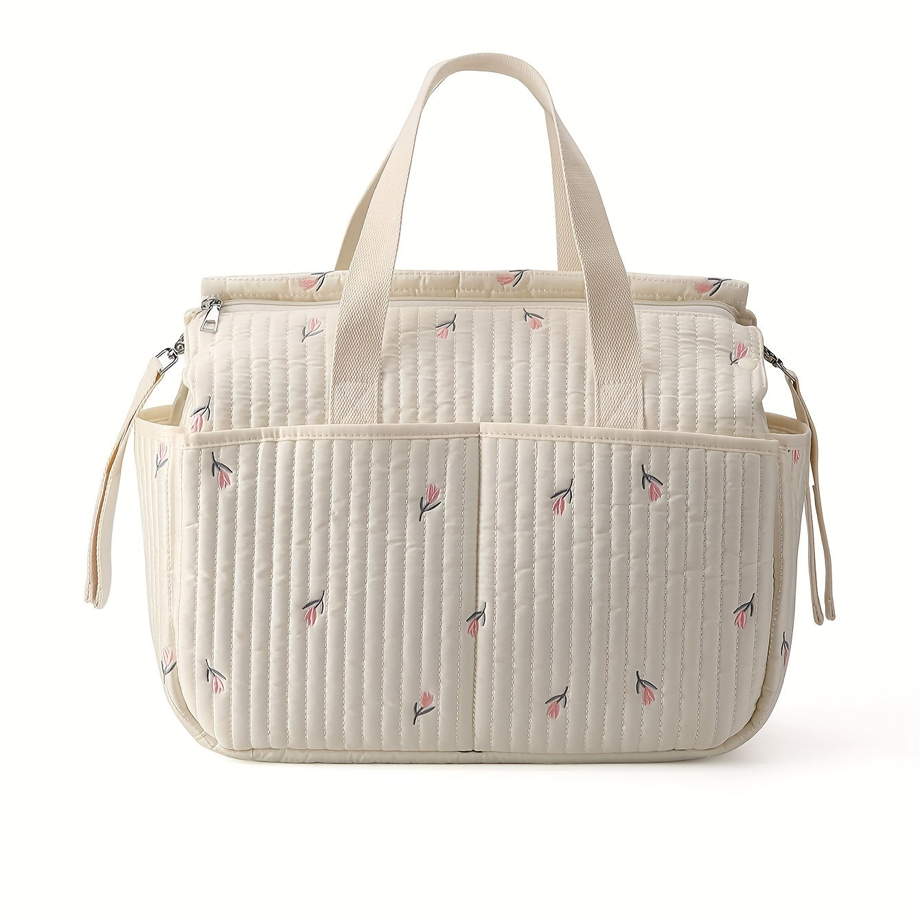 Large Capacity Handheld Parent Bag for Mothers with Baby Bottles and Diapers, Korean Version Embroidered Bear Maternity Bag