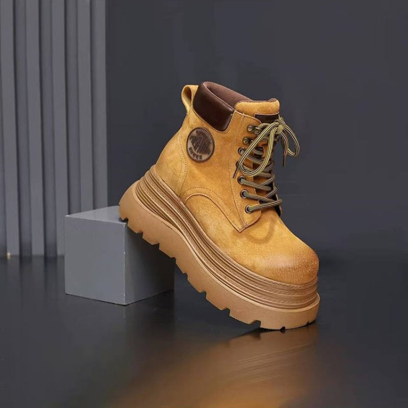 Round Toe Chunky Sole Retro Fashion Versatile Women's Boots/Daily Outdoor Hiking British Style Ankle Shorties