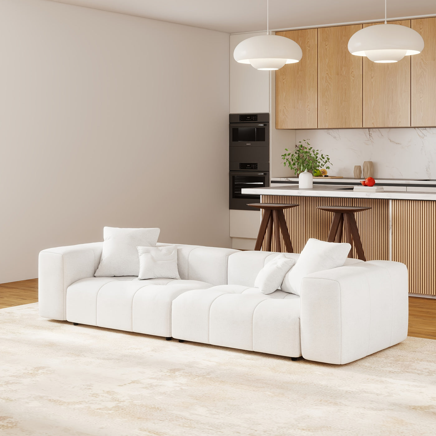 Modern 2-Seater Sectional Sofa - Modular Loveseat Couch with Cushioned Backrest, Space-Saving Sleeper Sofa for Small Apartments, Living Room, Bedroom, Office - Easy Assembly, No Tools Needed, Durable Fabric Upholstery - Ideal