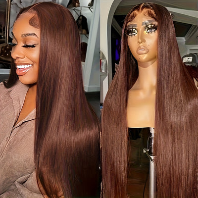 Chocolate Brown #4 Human Hair Wig