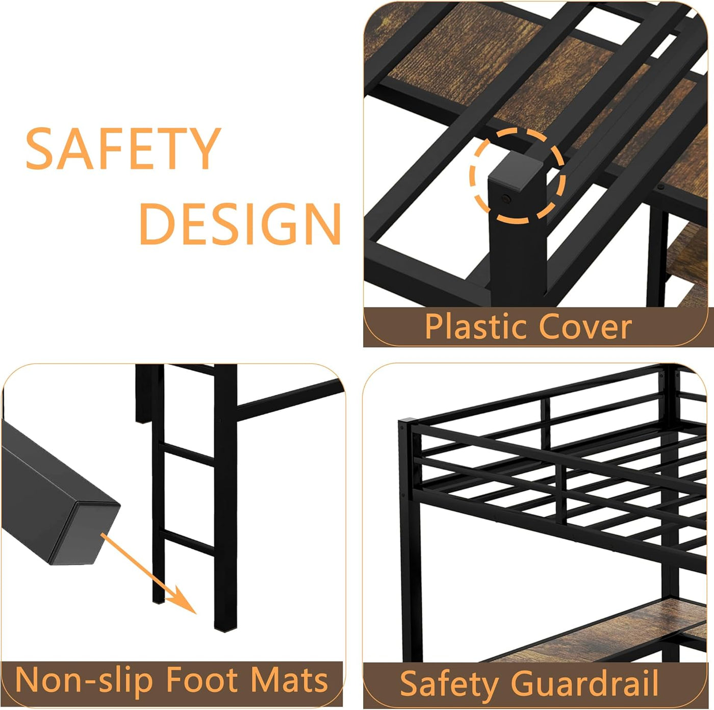 Full Size Loft Bed With Desk And Storage Shelves, Heavy Duty Loft Bed With Desk And Ladder, Full Size Loft Bed For Kids,