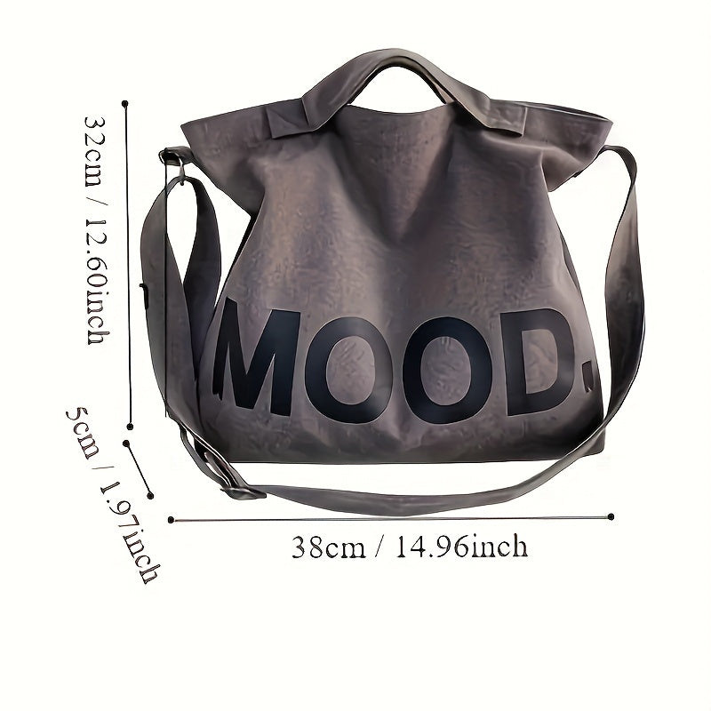 Large-capacity Ins Korean Student Letter Canvas Tote Bag, Simple And Versatile One-shoulder Crossbody