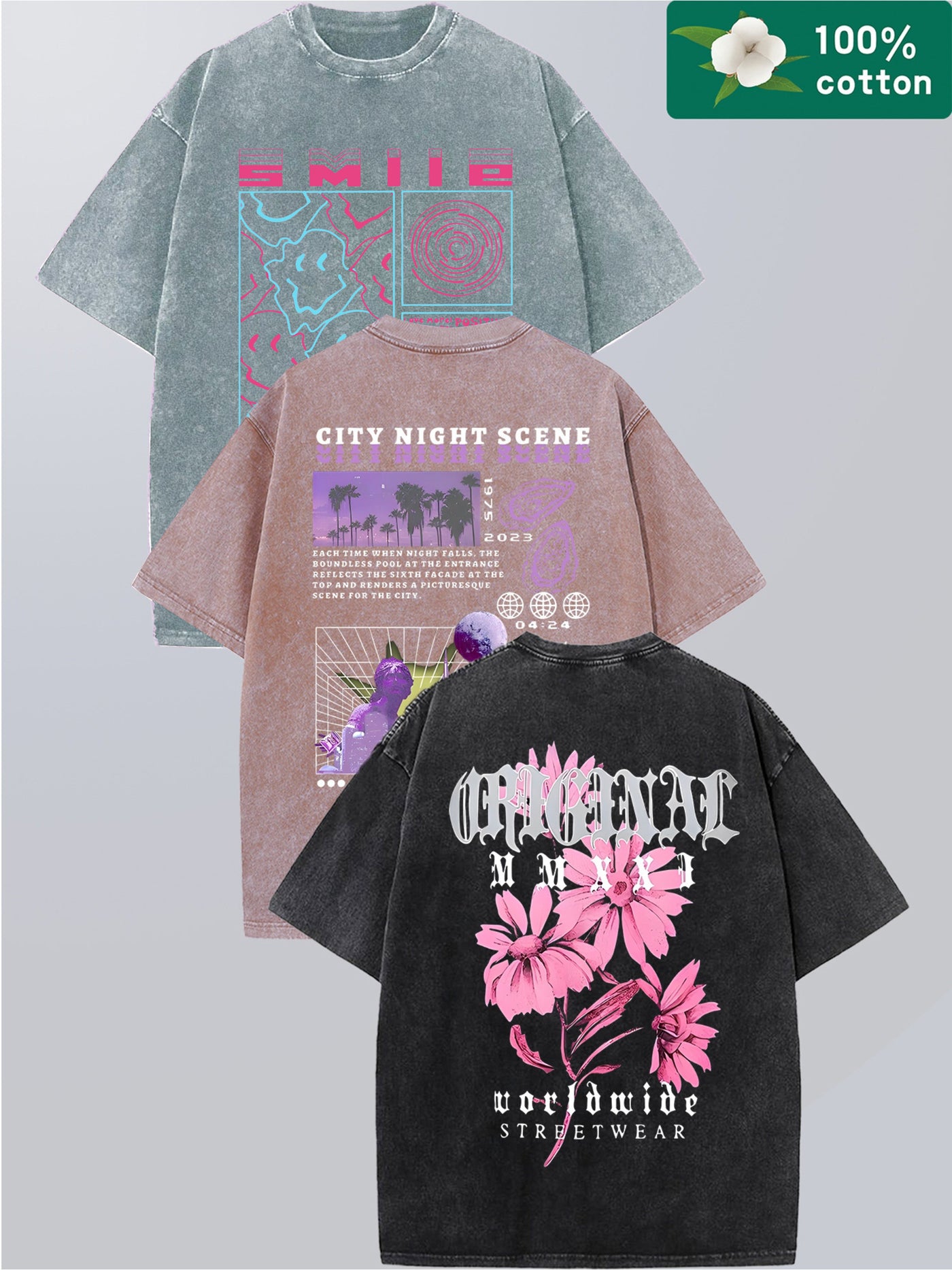 Three-piece Printed Tee Set