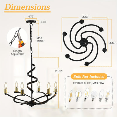 Farmhouse Chandeliers For Dining Room, Industrial Foyer Lighting Fixtures, Modern High Ceiling Hanging Pendant Lights, For Living Room, Bedroom, Kitchen Island, Staircase, Entryway