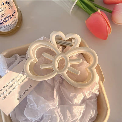 Korean Cute Bowknot Hair Clip Plastic Claw Clip Candy Color Crab Hair Clip