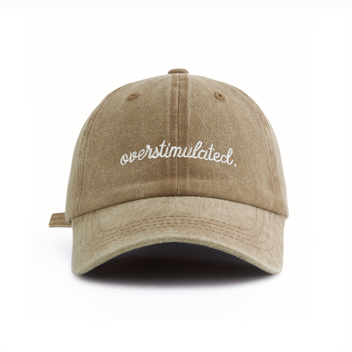 "Overstimulated" Embroidered Letter Baseball Cap