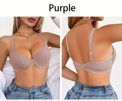 [6pcs] Elegant Striped Push-Up Bras