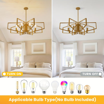 Modern Chandelier, 4Light & 8-Light Farmhouse Dining Room Light Fixture, Modern Industrial Chandelier For Living Room, Bedroom, Foyer, Stairway, Entryway