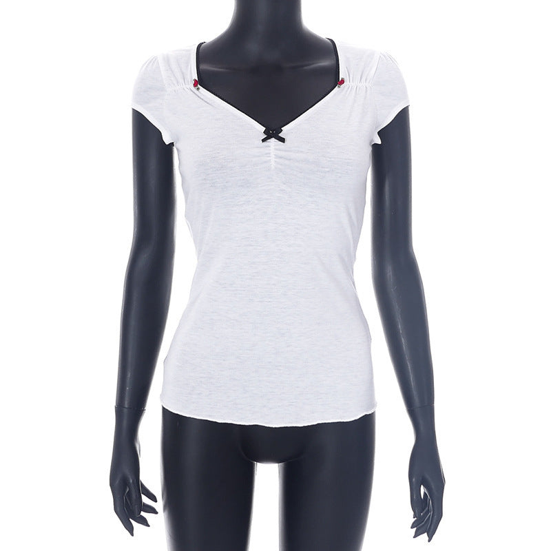 Solid Color Sleeveless Slim Casual T-shirt