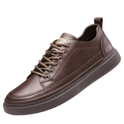 [Casual Style] Men's All-Season Casual Loafers - Stylish British & Korean Inspired Slip-On Shoes with Lace-Up Option, Versatile for Business and Leisure, Durable Rubber Sole, PU Upper, Casual Attire|Modern Casual Shoes|Durabl