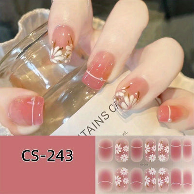 6 Sets of CS Waterproof Gel Nail Film Full Stickers Japanese and Korean Style Little Red Book Same Style Nail Stickers Wholesale