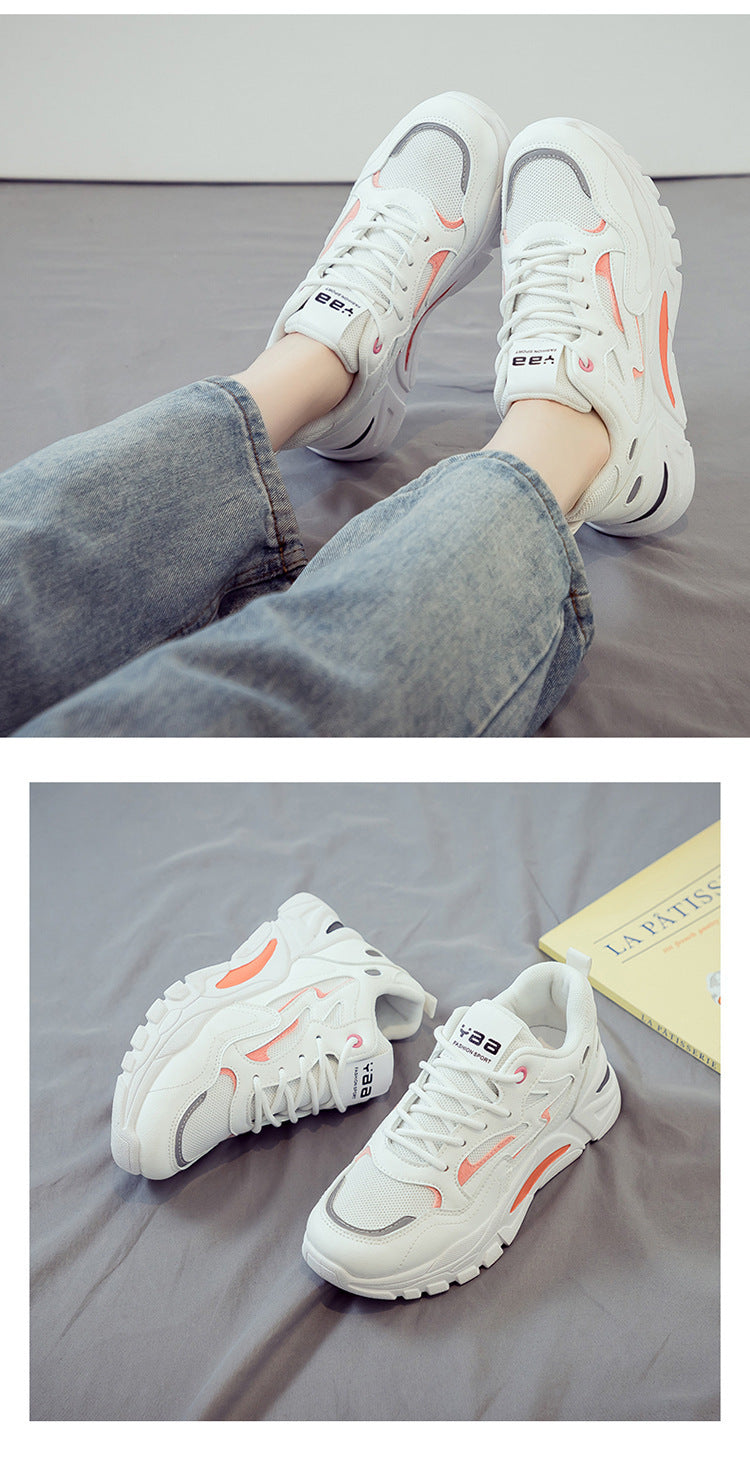 2025 New Women's Breathable Lightweight Mesh Knit Lace-Up Sports Shoes - Cushioned EVA Sole, Striped Design, Low-Top Korean Style for Running, Walking & Road Strolling - All-Season Minimalist Casual Sneakers, Ladies Sneakers,