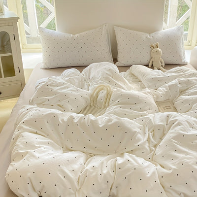 [Soft Duvet Cover] 3pcs Korean-Style Reversible Duvet Cover Set | 1 Duvet Cover + 2 Pillowcases, Soft, Breathable, Charmingly Minimalistic, Comfortable, AA Side Design, Suitable As Gifts for Valentine's Day, Thanksgiving, Mot
