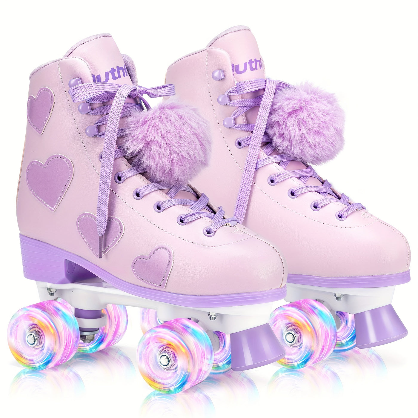 Classic Roller Skates For Women And Girl, High-top PU Leather Roller Skates With Light Up Wheels, The Best Halloween Gift For Roller Skating Beginners