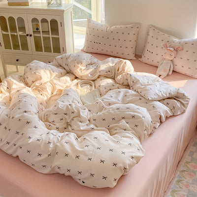 [Soft Duvet Cover] 3pcs Korean-Style Reversible Duvet Cover Set | 1 Duvet Cover + 2 Pillowcases, Soft, Breathable, Charmingly Minimalistic, Comfortable, AA Side Design, Suitable As Gifts for Valentine's Day, Thanksgiving, Mot