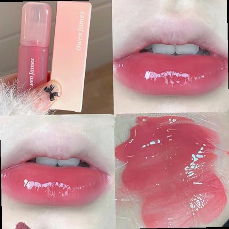 4Pcs Hydrating Lip Gloss Set Non Stick Cup Glossy Finish Highly Pigmented Korean Lip Glaze Plumping Lipgloss Moisturizing Water Mirror Liquid Lipstick Long lasting Natural Makeup