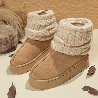 Cozy Slip-On Mid-Calf Boots